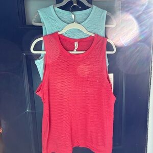 Lululemon Sleeveless Mesh Tank Top - hot pink and baby blue
